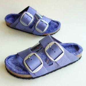 Birkenstock ARIZONA Shearling Big Buckle Washed Metallic Violet 41 R US W 10 M 8